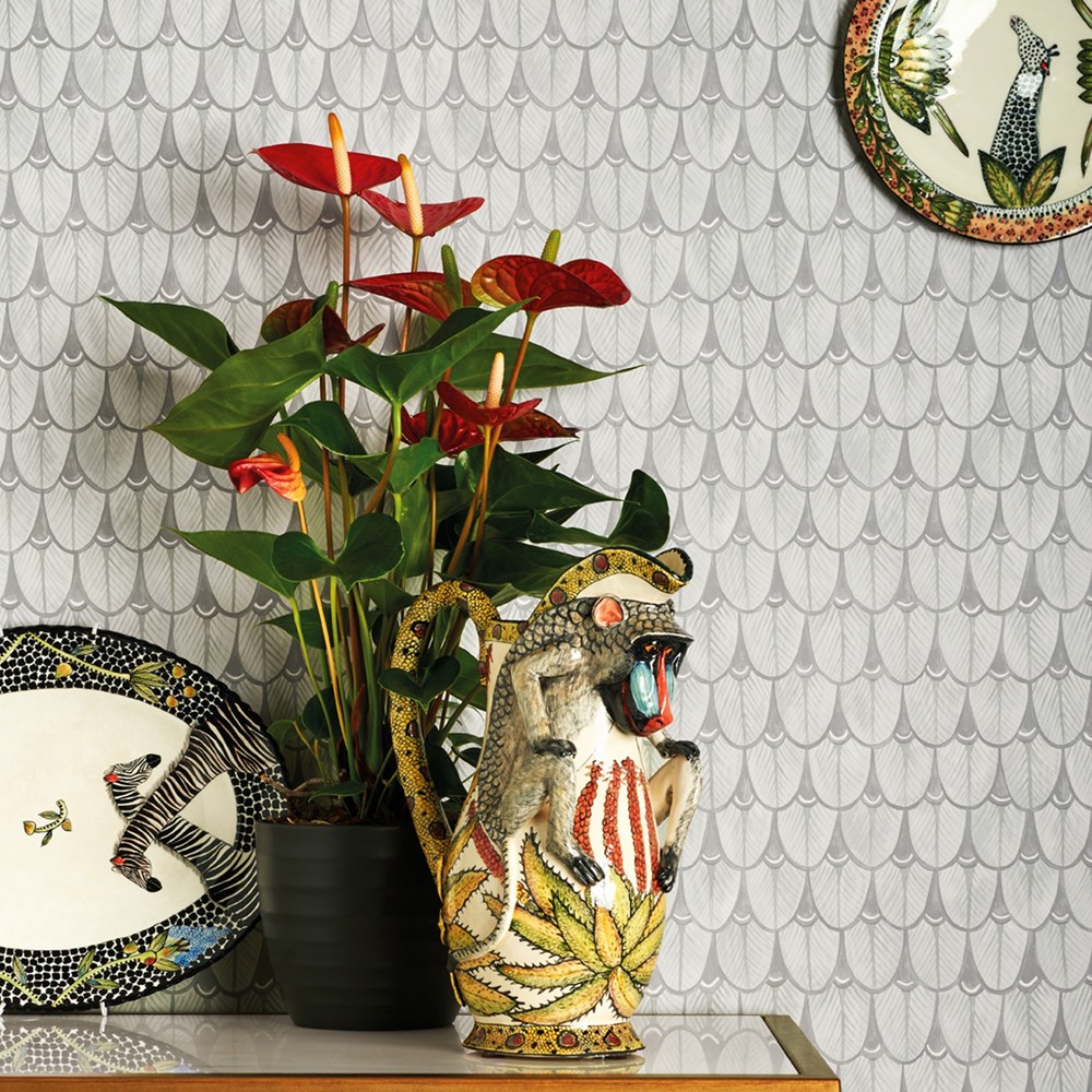 Narina Wallpaper 10047 by Cole & Son in Light Grey